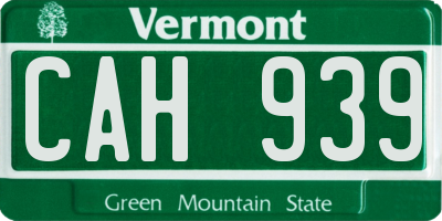 VT license plate CAH939