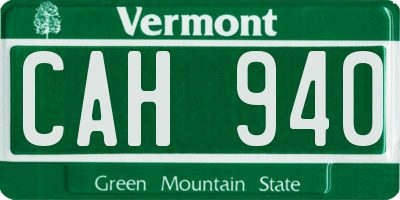VT license plate CAH940