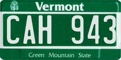 VT license plate CAH943