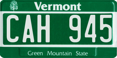 VT license plate CAH945