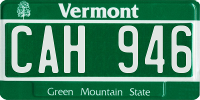 VT license plate CAH946