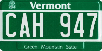 VT license plate CAH947