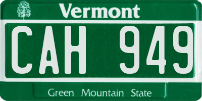 VT license plate CAH949