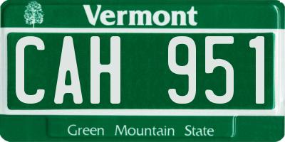 VT license plate CAH951