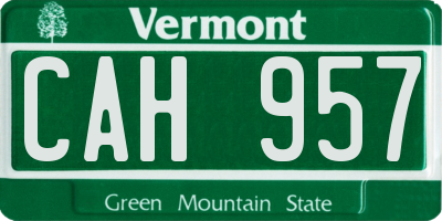 VT license plate CAH957