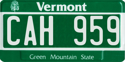VT license plate CAH959