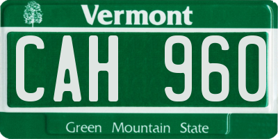 VT license plate CAH960