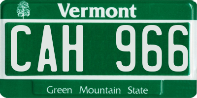 VT license plate CAH966