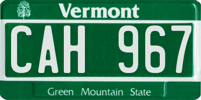 VT license plate CAH967