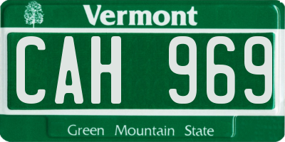 VT license plate CAH969