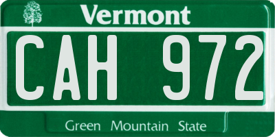 VT license plate CAH972