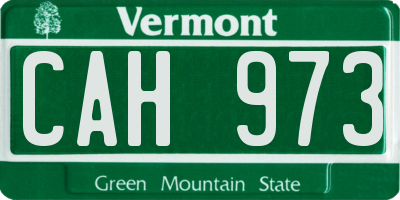 VT license plate CAH973