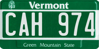 VT license plate CAH974