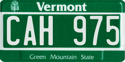 VT license plate CAH975
