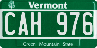 VT license plate CAH976