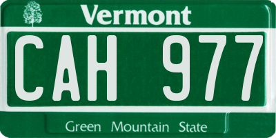 VT license plate CAH977