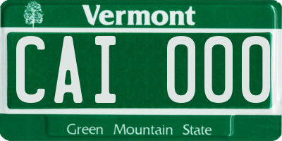 VT license plate CAI000