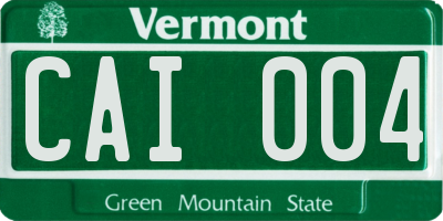 VT license plate CAI004