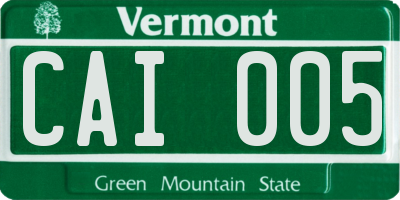 VT license plate CAI005