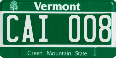 VT license plate CAI008