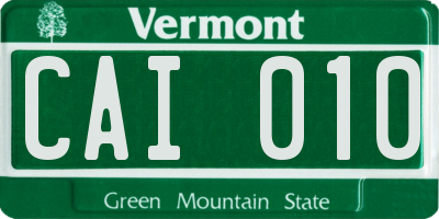 VT license plate CAI010