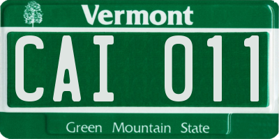 VT license plate CAI011