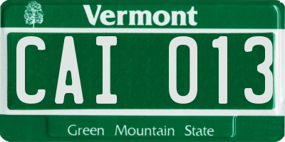 VT license plate CAI013