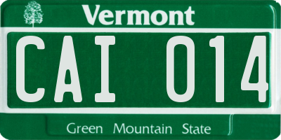 VT license plate CAI014