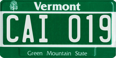 VT license plate CAI019