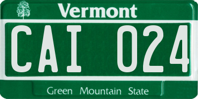 VT license plate CAI024