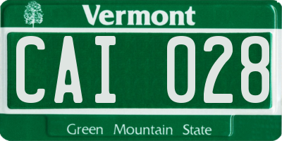 VT license plate CAI028