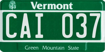 VT license plate CAI037