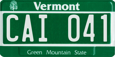 VT license plate CAI041