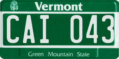 VT license plate CAI043
