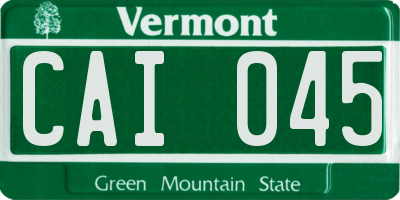 VT license plate CAI045