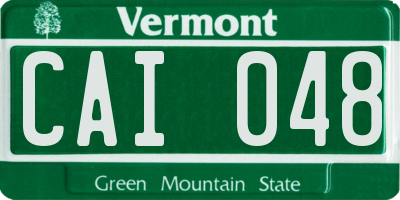 VT license plate CAI048