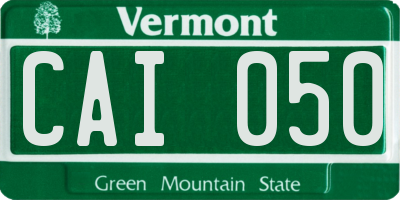 VT license plate CAI050