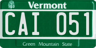 VT license plate CAI051