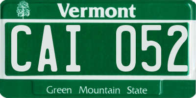 VT license plate CAI052