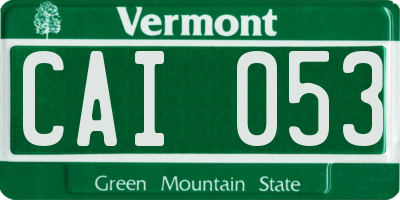 VT license plate CAI053