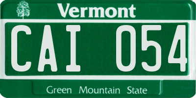 VT license plate CAI054