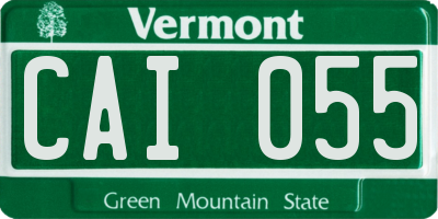 VT license plate CAI055