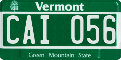 VT license plate CAI056