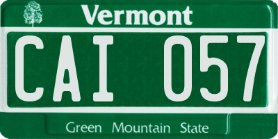 VT license plate CAI057