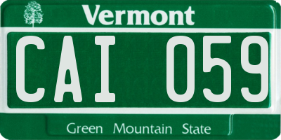 VT license plate CAI059