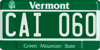 VT license plate CAI060