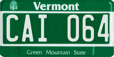 VT license plate CAI064