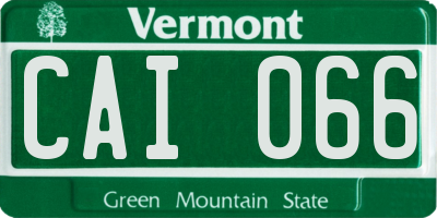 VT license plate CAI066