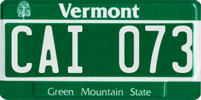 VT license plate CAI073
