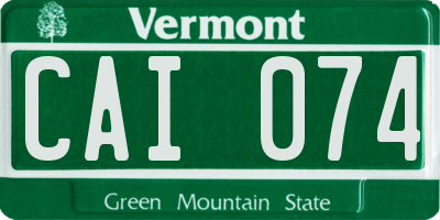VT license plate CAI074